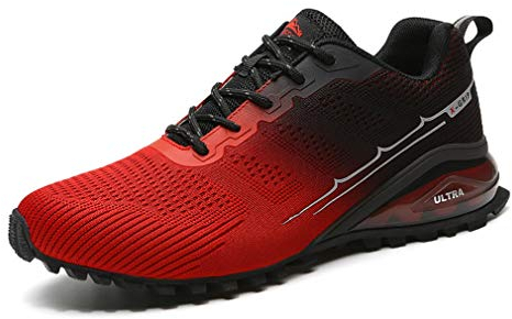 Dannto Running Shoes Mens Trainers Lightweight Outdoor Sports Shoes Athletic Gym(red,46)