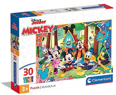 Clementoni - 20269 - Supercolor Puzzle Disney Mickey - 30 Pieces - Jigsaw Puzzle For Kids Age 3