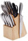 Amazon Basics Stainless Steel Comfort Grip Knife Set with Block, 18 Count (Pack of 1), Black