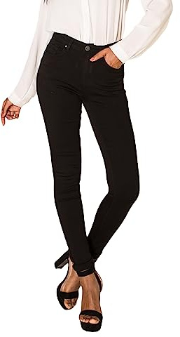 Nina Carter P106 Damjeans, slim fit, push up, skinny jeans, halvhög midja, Svart (P106), XL Smal