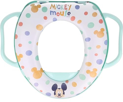 Asiento de inodoro para niños Mickey Disney con adaptador universal y asas