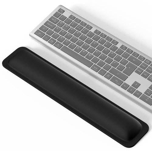 TECKNET Handgelenkauflage für Tastatur, 43cm Handballenauflage mit 70D Memory-Schaum, Ergonomisches Wrist Rest, Rutschfeste Handauflage Tastatur Anti-Sehnenscheidenprobleme, für PC, Laptop, Gaming