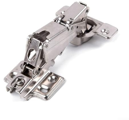 Bulevisiter 165 Degree Modern Cabinet Hinges, Stainless Steel, Polished, Navy Black, 16-40mm, 135-170 Degrees, 1.2mm Thick, Surface Mount, 1 Count