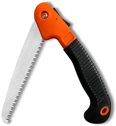 My Garden Folding Pruning Saw - Foldable Tree Saw with Carbon Steel Blade & Non-Slip Rubber Handle - Compact Handheld Folding Cutter for Gardening, Camping, Bushcraft & Wood Cutting - Garden Tool