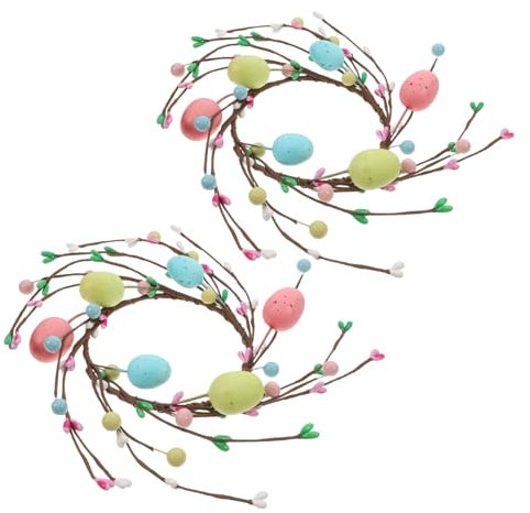 MUCKLILY 2piezas Anillo De Vela De Pascua Simulación De Vela Guirnalda De Huevo para Decoración De Centro De Mesa De Fiesta Accesorio De Escritorio para Primavera