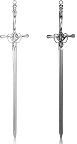 LXUEJIE Brieföffner, Edelstahl-Brieföffner, Schwert-Brieföffner mit ergonomischem Griff, Umschlagschneider, ausgefallener Umschlagöffner, Heim- und Bürobedarf, Silber, Schwarz, 2 Stück