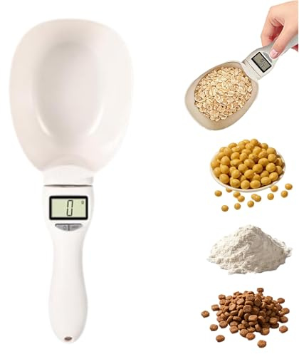 Nhdap Digital Measuring Spoon Scale, Digital Food Measuring Scoop Scale 800g / 0.1g High Precision with LCD Screen, Electronic Measuring Spoon Cup for Kitchen Baking and Cat Dog Food (1 Pcs)