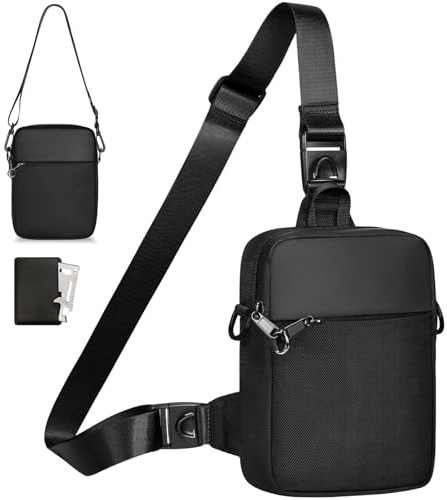 Eshow Sac À Bandoulière Avec Serrure À Glissière Et Poche Rfid, Sac Antivol Pour Hommes Et Femmes, Sac Étanche Pour Le Travail, Les Voyages, La Randonnée Et L'usage Quotidien