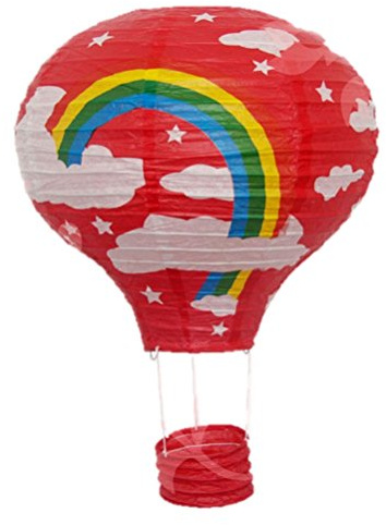 Matissa Hot Air Paper Lantern Wedding Party Decoration Craft Lamp Shade (10 (25CM), Red Sky Rainbow)