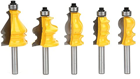 5 Pz 8Mm Punte per Fresa Con Gambo, Utensili per Frese per La Lavorazione Del Legno, Router Bit Finitura Fresa per Cabinet Door Top Line Trimming Fresa Lavorazione