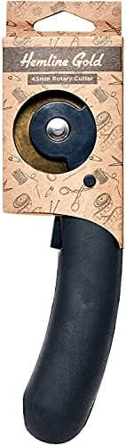 Hemline Gold Rollschneider mit Softgriff (45 mm/ schwarz/ gold)