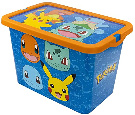 Stor Pokemon Storage Box Container with Click Lock Lid, For Kids, Bedroom, Playroom, Toys, BPA Free (7 Litre)