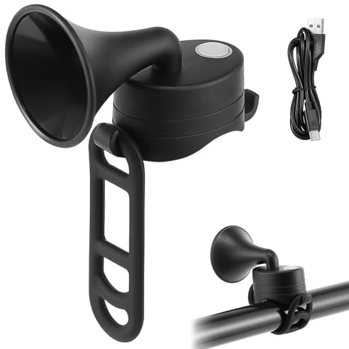 Mineup Fahrradklingel Elektrisch, 120 dB Fahrradhupe Elektrisch, IPX4 wasserdichte Fahrradglocke, Fahrrad Hupe Laut, USB Wiederaufladbar Elektrische Fahrradklingel für 15-30 mm Lenker für Fahrrad, MTB