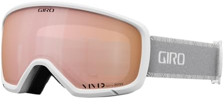 Giro Millie - Occhiali da sci e snowboard, per donne e ragazzi, cinturino bianco/grigio con lenti in oro rosa acceso