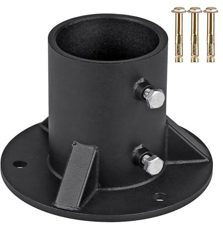 78 x 110 x 165 mm, piastra di base di ancoraggio per pali rotondi in legno, manicotto di supporto per recinzione verniciata a polvere nera, manicotto per terra