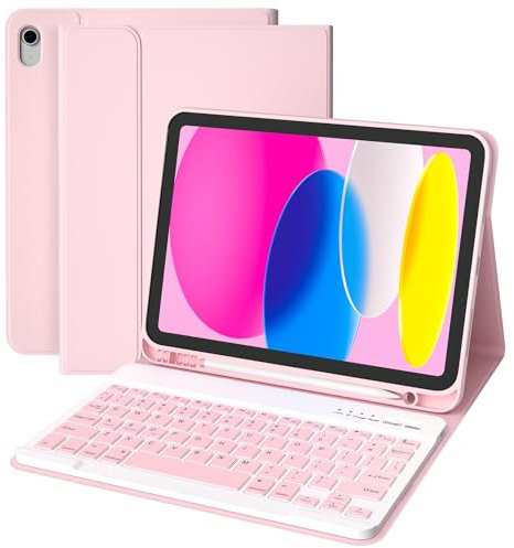 TQQ Keyboard Case for iPad A16 11th Generation 2025 and 10th Generation 2022 (11/10.9 inch), Detachable Bluetooth Keyboard Cover with Pencil Holder for iPad 11/10 Gen, UK Layout