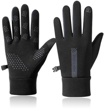 Gants de Course, Gants de Vélo Imperméables en Mailles Gants de Cyclisme Étanches Antidérapants Coupe-Vent Thermiques Protection Contre la Pluie, Gants Hiver Chaud Sports à Écran Tactile