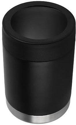 Enfriador de latas de 12 oz, negro, doble pared, aislante, enfriador de botellas de acero inoxidable para el coche