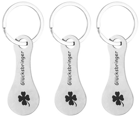 Portachiavi Gettone Carrello Spesa, 3 Pezzi Chiave Carrello Spesa Universale, Rimovibile Gettoni Carrello Spesa per Trolley, Moneta Carrello Spesa, Chiave per Carrello Della Spesa in Acciaio Inox