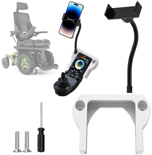WSBXBB Support de téléphone pour fauteuil roulant Permobil (modèles : CJSM 2) | Support de téléphone réglable compatible avec joystick Permobil CJSM 2