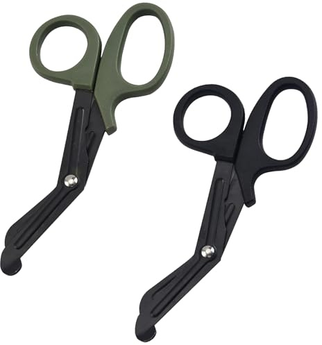 MOLIMOLI Tijeras para Vendajes 2 Piezas, Tijeras para Vendajes para el Cuidado, Tijeras médicas de Primeros Auxilios, Trauma Acero Inoxidable para Enfermera con Grabado