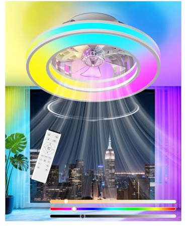 GLOFAN Ventilatore da Soffitto con Luce Silenzioso Lampadario Ventola