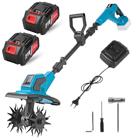Motozappe rotante manuale Micro zappa agricola per la lavorazione del suolo Zappa elettrica compatta per uso domestico Allentamento del terreno