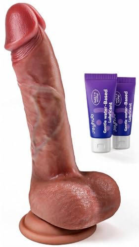 Govosaa 8 Inch Thick Realistic Dildo, Strong Suction Cup Anal Dildo for Beginner Hands-Free Play, Soft Double Layer Silicone Flexible Dildos for G-Spot Stimulation, Sex Toys for Couples Men & Women