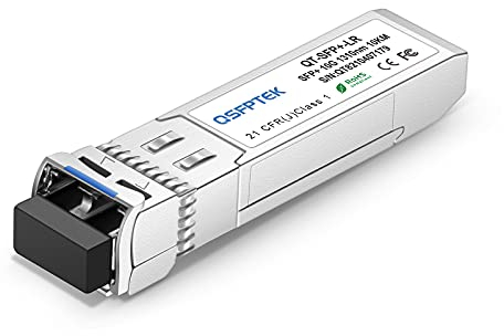 QSFPTEK 10G SFP+ Modul, 1310nm 10km DDM 10GBASE-LR Single-Mode Mini-GBIC 10Gb/S SFP Module Transceiver Kompatibel für Intel E10GSFPLR, Zyxel, Qnap NAS, Mikrotik and Other Open Switch