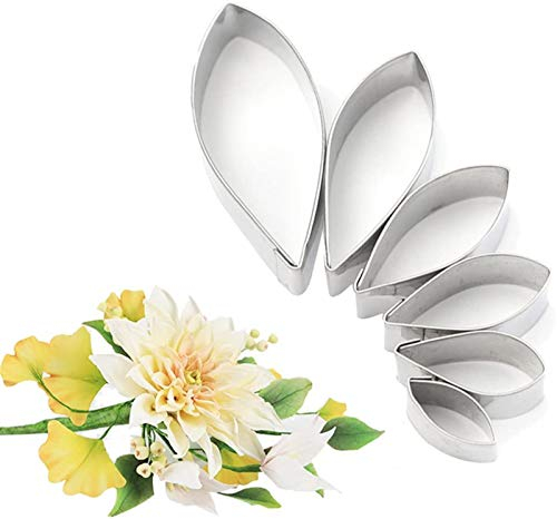 DUBENS Dahlia Lot de 6 emporte-pièces en forme de fleur, pour fondant, gâteau, pâte à sucre