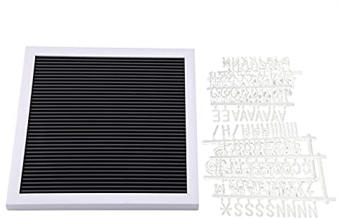 Kuuleyn Tablero de Letras de Fieltro Marco de Densidad de 25 cm * 25 cm, Tablero de Letras, Tablero de Palabras, Tablero de Mensajes, Letrero de Letras, Intercambiable(Marco Blanco)