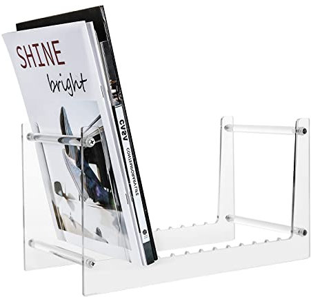 YAYODS Clear Vinyl Record Storage - Premium Acrylic Display Stand for up to 50 LPs, Concise Desktop Album Storage Holder