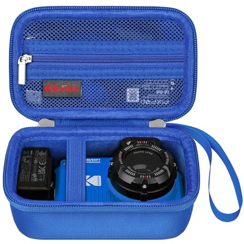 Elonbo Custodia per KODAK PIXPRO WPZ2 Robusta Fotocamera Digitale Impermeabile, Custodia per Fotocamera Digitale WiFi 4K Resistente Agli Urti, Tasca Mesh Adatta Caricabatteria. Blu