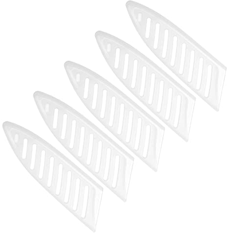 PATIKIL PP Sicurezza Coltello Copertura Manicotti per 3.5 Paring Coltello, 5pz Coltelli Bordo Protezione Lama Protezione Universale Coltello Fodero per Cucina, Bianco