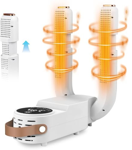 NZQXJXZ Shoe Dryer, Boot Dryer, Gloves Dryer & Boot Warmer with Intelligent Timer, Foldable & Retractable Design, Electric Shoe Dryer, Effectively Eliminates Odors(UK Plug)