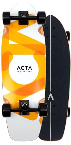 ACTA Surfskate Overlap 31 – Orange & Blanc - pour pumptrack, Cruising et Carving Urbain