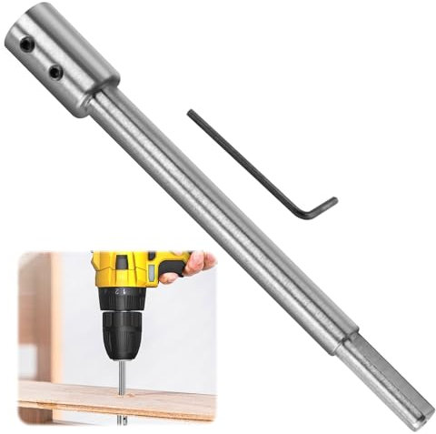 Extensión Extralarga de 170 mm para Brocas Forstner con Vástago de 3/8 Pulgadas, Eje de Extensión Robusto para Perforaciones Profundas en Madera y Otros Materiales