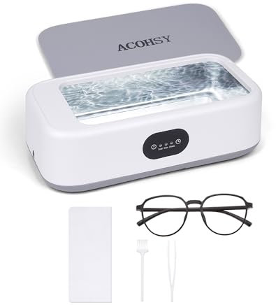 ACOHSY 2025 Ultrasonic Cleaner for UK,640 ML Sonic Jewellery Cleaner,49 KHz Ultrasonic Jewellery Cleaner for Rings, Watches, Makeup Brushes, Coins, Eyeglasses & Small Items