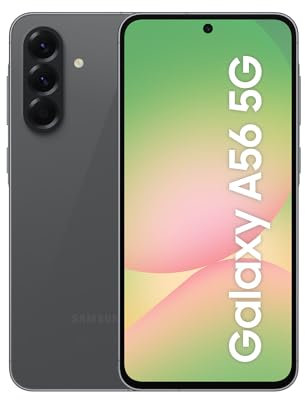 Samsung Galaxy A56 5G AI Smartphone ohne Vertrag, Simlockfreies AI Handy mit Android, 8 GB RAM, 128 GB Speicher, 50-MP-Kamera, Awesome Graphite, 2,5 Jahre Herstellergarantie [Exklusiv auf Amazon]
