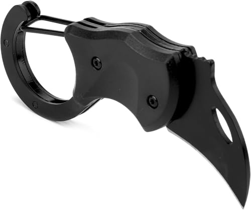 ZRUEWOT Nyckelbricka kniv svart, minifickkniv liten nyckelring mini vass fällkniv, presenter till män, EDC-kniv för utomhus