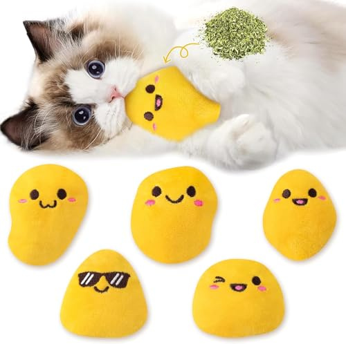 TirEurt Cat Catnip Toys 5Pcs Funny Fried Chicken Nuggets Indoor Cat Toys | Kitten Chew Bite Kick Interactive Supplies for Pet Lovers Kitten Birthday Present Autumn Harvest Gift