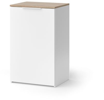 Vicco Commode Wido, Blanc, 50x80cm avec étagère, pour Le Rangement et l’Organisation Peu encombrante