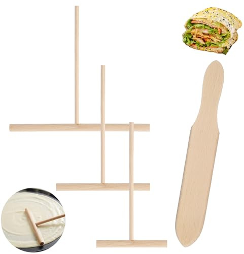 XLIUAX Lot de 3 spatules à crêpes en forme de T avec spatule