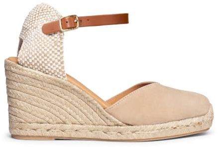 miMaO. Espadrilles à talon haut en cuir avec Technologie de Confort. Fabrication artisanale