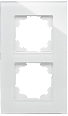 Kopp Glas-Abdeckrahmen 2-Fach reinweiß für Schalterprogramm Athenis und HK07 405402001, weiß, Glas weiß