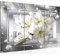 Runa Art Fiori Gigli Quadri Soggiorno Grande Grigio Beige Astratto 120 x 80 cm 3 Pezzi Decorazione Murale 021731c