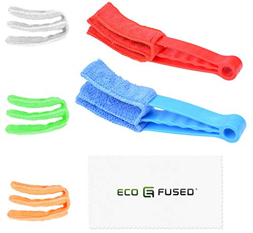 Eco-Fused Pulisci Persiane - Include 2 Pinze e 5 Guaine Removibili – Ottimo Strumento per Persiane, Serrande, Veneziane, Griglie Aria Condizionata ecc. – Lavabili e Riutilizzabili
