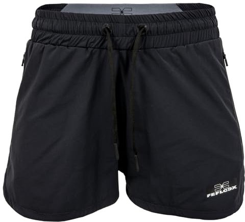 Feflogx Sportswear Damen Sport-Shorts, Kurze Sport-Hose für Fitness, Gym, Yoga, Kampfsport-Training, MMA, Freizeit & Joggen, Trainingshose