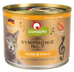 GranataPet Symphonie No. 7 - Comida para Gatos sin Cereales ni azúcares añadidos, Filete en gelatina Natural, Delicado alimento húmedo para Gatos, 6 x 200 g