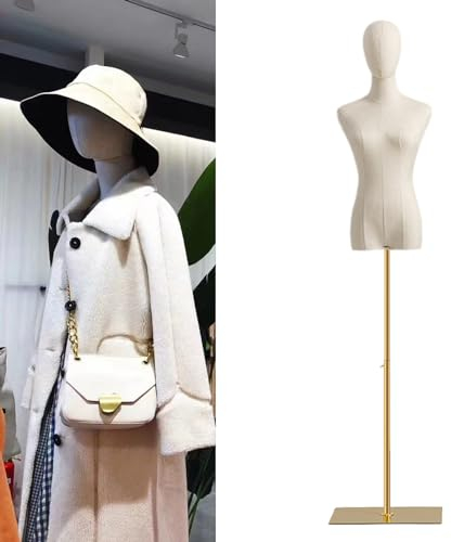 Jueraori Schaufensterpuppe Torso Weiblich, Schneiderpuppe Schaufensterpuppen für Anzeige Kleid Kleidung, Kleiderform Nähpuppe Höhen Verstellbare 140-190cm